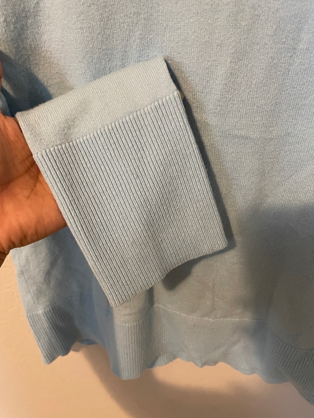 Light Blue Crewneck Sweater - Women's Classic Pullover - Picture 8 of 9